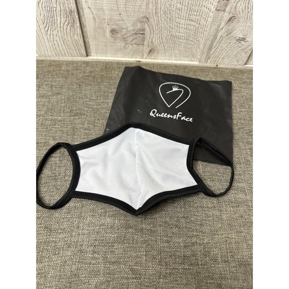 Queensface Mesh Dot Sporty Masks Black Reusable & Breathable Face Covering 4 pk - Picture 5 of 6